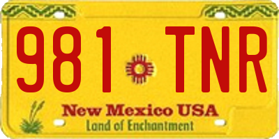 NM license plate 981TNR