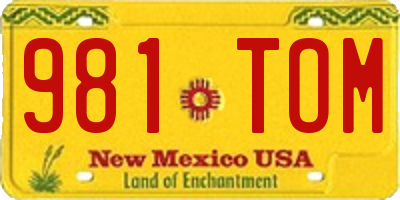 NM license plate 981TOM