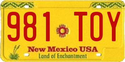 NM license plate 981TOY