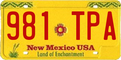 NM license plate 981TPA