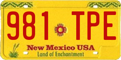 NM license plate 981TPE