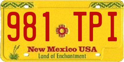 NM license plate 981TPI