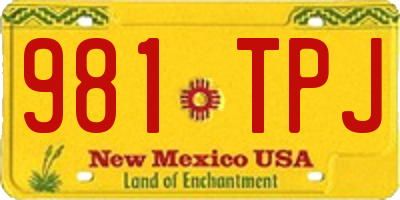 NM license plate 981TPJ