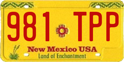 NM license plate 981TPP