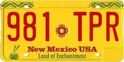 NM license plate 981TPR