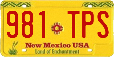 NM license plate 981TPS