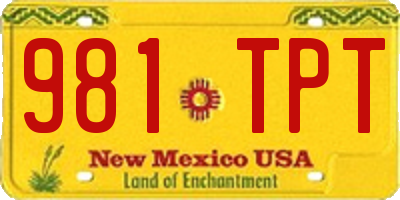 NM license plate 981TPT