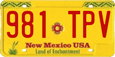 NM license plate 981TPV