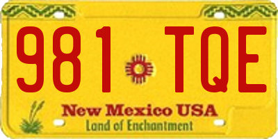 NM license plate 981TQE