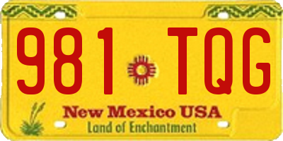 NM license plate 981TQG