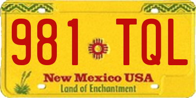 NM license plate 981TQL