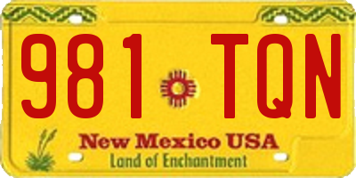NM license plate 981TQN