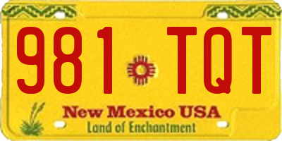 NM license plate 981TQT