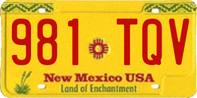 NM license plate 981TQV