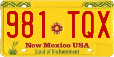 NM license plate 981TQX