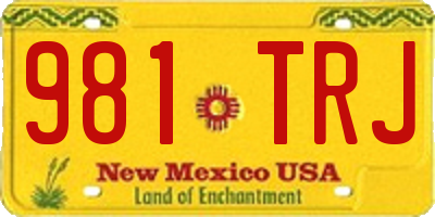 NM license plate 981TRJ