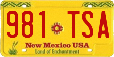 NM license plate 981TSA