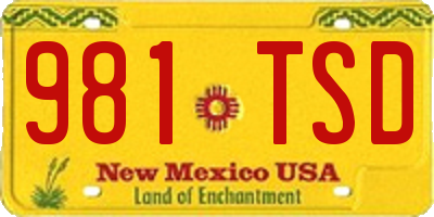 NM license plate 981TSD