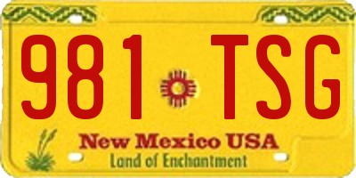 NM license plate 981TSG