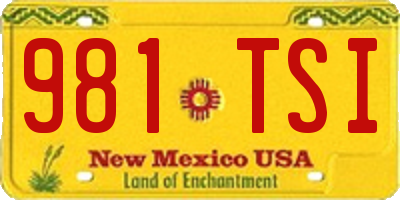 NM license plate 981TSI