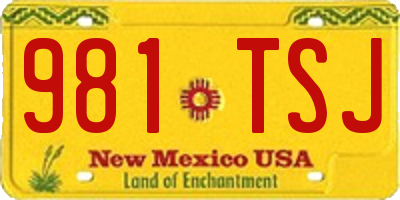 NM license plate 981TSJ
