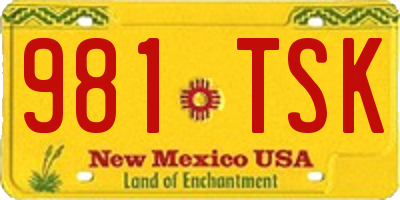 NM license plate 981TSK