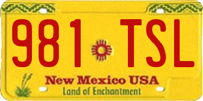 NM license plate 981TSL