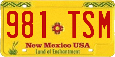 NM license plate 981TSM