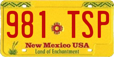 NM license plate 981TSP