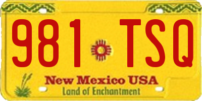 NM license plate 981TSQ