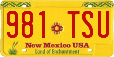 NM license plate 981TSU