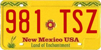 NM license plate 981TSZ