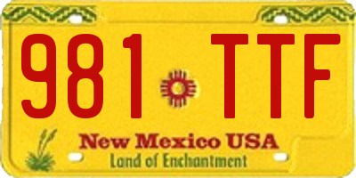 NM license plate 981TTF