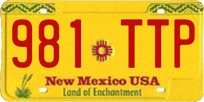 NM license plate 981TTP