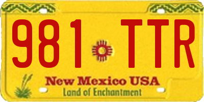NM license plate 981TTR