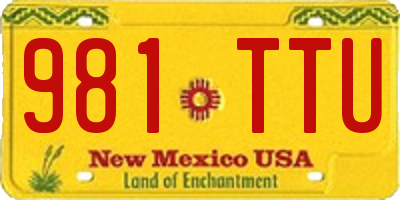 NM license plate 981TTU
