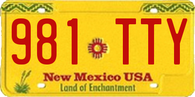 NM license plate 981TTY