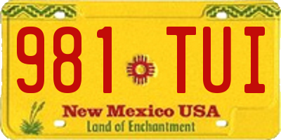 NM license plate 981TUI