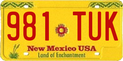 NM license plate 981TUK