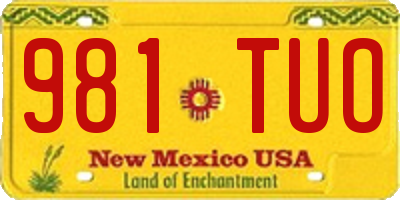 NM license plate 981TUO