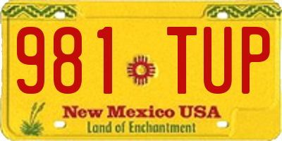 NM license plate 981TUP