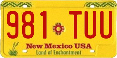 NM license plate 981TUU