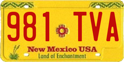 NM license plate 981TVA
