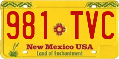 NM license plate 981TVC