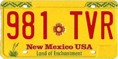 NM license plate 981TVR
