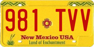 NM license plate 981TVV