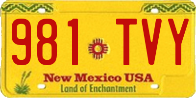 NM license plate 981TVY