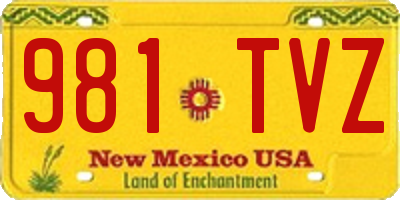 NM license plate 981TVZ