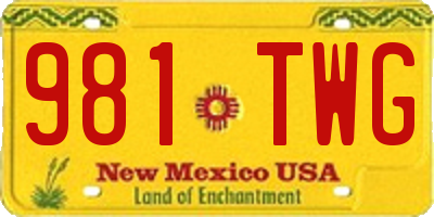 NM license plate 981TWG
