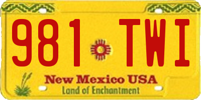 NM license plate 981TWI